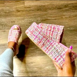Tweed Couture Platform Sandal (colors available)